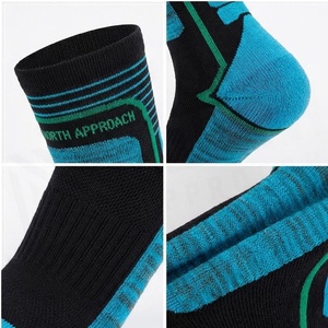 <b>Knee</b> <b>High</b> Cycling <b>Socks</b> Blue Black Striped Breathable Knitted for Adults Summer Sport Wear - Product Image 4