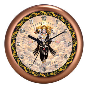 Horloge murale religieuse Panchmukhi Hanuman Ji, finition dorée, design personnalisé imprimé pour la fête des mères et Noël - Product Image 1
