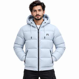 Chaquetas Acolchadas de Invierno para Hombre con Capucha de Calidad Premium, Chaquetas Acolchadas Personalizadas al por Mayor, Proveedor de Chaquetas Impermeables con Logotipo Frontal - Product Image 1
