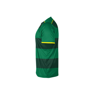 Maillot de football personnalisé pour homme, vert et jaune rayé, impression sublimée, anti-humidité, manches courtes, taille adulte - Product Image 4