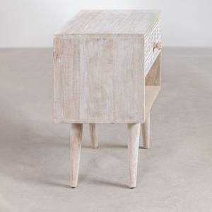 Mesita de noche Vandana Amber Balance de madera de mango con almacenamiento - Product Image 4