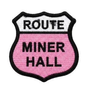 Badge décoratif magnétique brodé en chenille noir, rose et vert pour vêtements, vestes, sweats à capuche, casquettes, sacs et accessoires de mode - Product Image 1