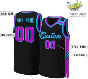 Maillots de basket-ball personnalisés avec logo imprimé, quantité en gros, vêtements de sport, sublimation, 100% polyester, antibactérien, séchage rapide, haute qualité - Product Image 6