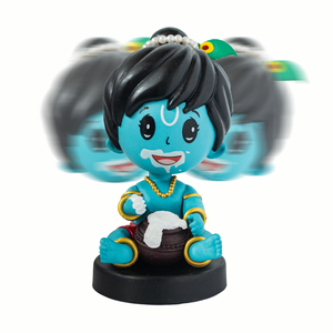 Figurine décorative Makhanchor Krishna Bobblehead avec design de divinité hindoue traditionnelle pour la décoration intérieure, les cadeaux et la décoration religieuse - Product Image 2