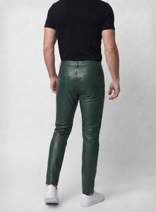 Pantalon Homme en Cuir Véritable Premium Coupe Large Slim Écologique Imperméable Tendance Décontracté Streetwear Personnalisé - Product Image 2