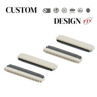 Connecteur FPC FFC, pas de 0,2 mm, hauteur de 0,9 mm, verrouillage à bascule ZIF, contact supérieur/inférieur, câble plat flexible SMD pour alimentation PCB