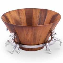 Tazón de Madera de Acacia Hecho a Mano con Asa de Metal para Frutas, Ensaladas y Sopas, para Uso en el Hogar, Hoteles y Restaurantes, Exportaciones de Artesanía para el Hogar - Product Image 2