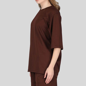 Camisetas de Verano Holgadas para Mujer, de Manga Corta, Color Sólido, 100% Algodón, Transpirables, Cómodas, Tallas Grandes, Estilo Urbano - Product Image 4