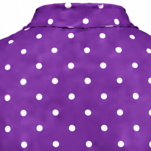 Camiseta de manga corta con cuello simulado para mujer, color violeta, con lunares, ajustada, elástica, informal, estampada, ropa de verano a la moda - Product Image 4