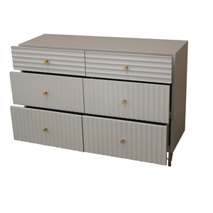 Élégante commode en bois d'acajou massif à 6 tiroirs avec finition blanche pour meubles de chambre à coucher pour maison et hôtel - Product Image 3