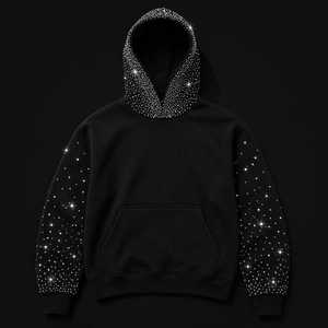 เสื้อฮู้ดซิปหน้า พิมพ์ลายกลิตเตอร์จุดสีดำ ยูนิเซ็กส์ สวมใส่สบายๆ ในฤดูร้อน ผ้าถัก 100% คอตตอน ระบายอากาศได้ดี ทรงปกติ - Product Image 5
