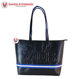Bolso Tote de Poliéster Acolchado y Bordado de la Hermandad Zeta Phi Beta |   Cierre de cremallera sublimado personalizado para hermandades griegas de mujeres ZPB - Product Image 6