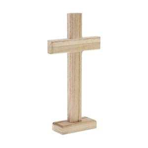 Décoration artisanale chrétienne en bois brut, croix religieuse, cadeaux pour la maison et la église - Product Image 3