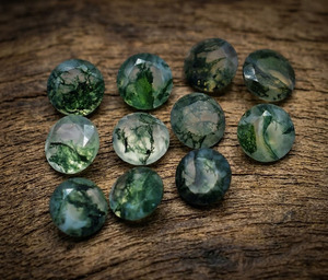 Piedras Sueltas de Ágata Musgosa Natural con Corte Redondo y Facetado, Tamaño Calibrado, Bajo MOQ, Para Negocios de Joyería, Proveedor Mayorista, Joyero de Oriente Medio - Product Image 3