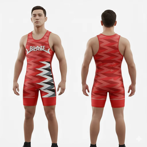 Combinaison de lutte pour adultes de haute qualité, extensible, séchage rapide, polyester, élasthanne, logo personnalisé, tailles variées, uniforme de musculation et de lutte - Product Image 4