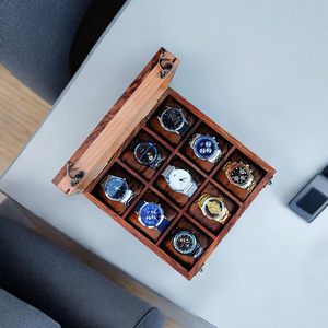 Premium 9-Slot Wooden Watch <b>Display</b> <b>Case</b> Handcrafted Men’s Watch Box,Vintage <b>Display</b> <b>Case</b> in Indian Rosewood, - Product Image 4