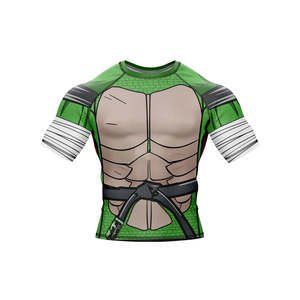 T-shirt de compression pour homme adulte de haute qualité, rashguard MMA, UPF50+, manches longues, spandex/polyester 260g, impression sérigraphique personnalisée - Product Image 3
