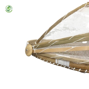 Woven straw food <b>cover</b> with brown pattern Kitchenware and <b>table</b> decoration Wholesale eco-friendly Made in Vietnam - Product Image 5