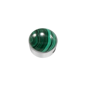 Premium Silver Plated Stainless Steel 925 Silver Classic Slider Malachite Mix Shapes Spring <b>Lock</b> <b>Cable</b> Chain Bezel Setting Gift - Product Image 6