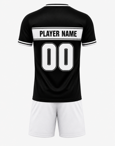 Conjunto de Uniforme de Fútbol Minimalista Personalizado, Negro y Blanco, Transpirable, de Secado Rápido, Camiseta y Pantalones Cortos de Fútbol, Equipación de Equipo, OEM ODM, para Hombre y Jóvenes - Product Image 5