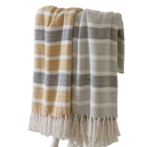 Vente en gros personnalisé 100% coton motif bohème tissé jeter couverture à la main bébé lit salon hiver jeter couverture vente en gros - Product Image 2
