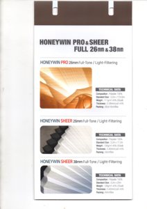 HONEY WIN PRO & SHEER FULL 26mm & 38mm <b>Light</b> filtering Honeycomb - Product Image 2