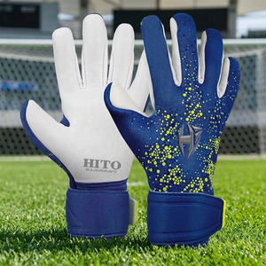 New Arrival Blue Front Palm 4mm German Latex Gloves Sublimation Print Thumb Wrap High Foam Latex Elastic Attached Strap - Product Image 4