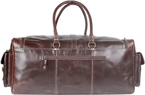 Sac de voyage en cuir de chèvre véritable personnalisé, vintage, élégant, fait main, avec fermeture à glissière - Product Image 3