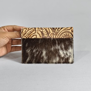 New Arrival Hand Toolered Anti-Theft Short Genuine Leather <b>Wallet</b> Clutch Phone Case Stylish Cowhide Leather Women Multi-Function - Product Image 2