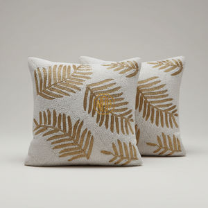 Housse de coussin brodée de feuilles d'érable, faite à la main, moderne, personnalisée, avec fermeture éclair, thème automne, pour oreiller décoratif - Product Image 5