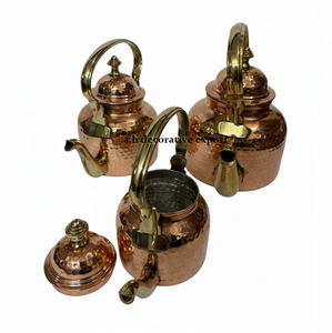 Handcrafted Hammered Copper <b>Tea</b> <b>Kettle</b> with Wooden Handle Vintage Style stovetop Coffee Pot Copper Water Boiler for <b>Tea</b> Ceremony - Product Image 4