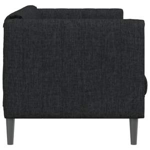 Canapé rectangulaire moderne 3 places en polyester noir, meubles durables pour le salon - Product Image 5