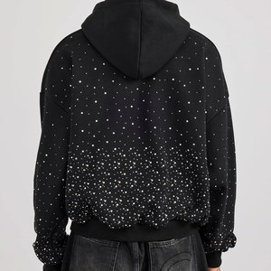 Fournisseur de sweats à capuche en strass OEM, sweat à capuche de haute qualité avec décoration en pierres de cristal, idéal pour les marques de vêtements à étiquette privée - Product Image 6