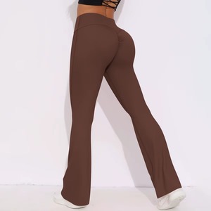 Custom Wholesale Best High Quality Womens Gym Wear High Waist Solid <b>Flared</b> Leg Yoga <b>Leggings</b> ODM Supply Workout Fitness Clothing - Product Image 5