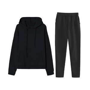 Conjunto de Sudadera con Capucha Premium para Mujer, 100% Algodón, Color Sólido, Tejido Ecológico, Transpirable, con Bolsillo Frontal, Estilo Casual para Invierno - Product Image 4