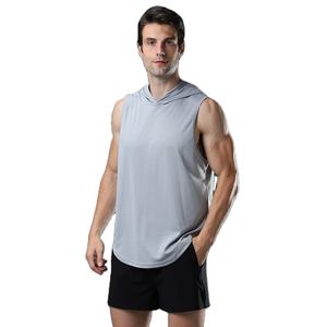 High Quality <b>Mens</b> Gyms Quick Drying <b>Hoodie</b> Customized Logo Plus Size Loose Workout <b>Sleeveless</b> Vest <b>Men's</b> Fitness Hoodies - Product Image 1
