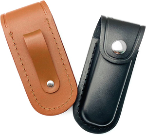 Handmade <b>Leather</b> <b>Pouch</b> Folding Knife Premium Pocket Blade <b>Leather</b> Storage Cover Wooden Handle Outdoor Everyday Utility <b>Tool</b> - Product Image 1