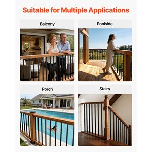 Confezione da 125 Pezzi di Balaustre in Alluminio Quadrate 3/4 x 26 Pollici, Balaustre Metalliche Cava per Ringhiere e Scale, Connessioni per Ringhiere e Balaustre da Esterno - Product Image 6