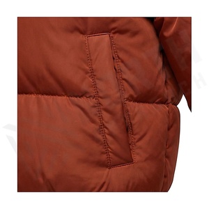 Hooded Quilted Waterproof <b>Bubble</b> Jacket Black Full Sleeve Winter Windproof Cotton Shell Knitted Fabric Polyester Filling Stand - Product Image 5