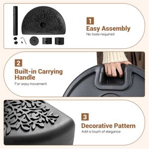 Base per Ombrellone da Giardino in Acciaio Inox, Capacità 55 LBS per Stabilità Sicura, Ideale per Hotel - Product Image 5