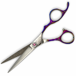 Ciseaux droits pour gauchers NYBL-55 de 5,5 pouces, JAPON, acier 440C, tranchants, dureté 58-59HRC, manche en acier inoxydable, ciseaux de barbier, cheveux, 28 - Product Image 1