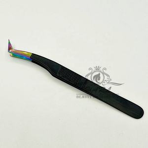 Pinces à cils noires mates et multicolores, pinces à cils volume russe, pinces à cils à pointes en fibre et fournitures - Product Image 1