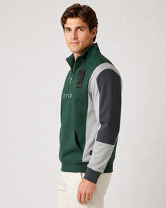 Sweat à capuche zippé pour homme, en polaire d'hiver, coupe oversize à épaules tombantes, color block, avec logo brodé personnalisé et appliqué, 100% coton, OEM - Product Image 2