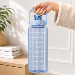 Botella de Agua Portátil de 2000 ml con Marcadores de Tiempo, Botella de Hidratación a Prueba de Fugas Libre de BPA - Product Image 1