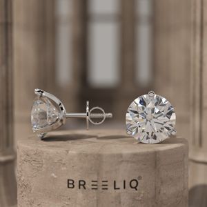 Pendientes de Diamantes Redondos, Oro de 14K, VVS2, Color G, Diamantes Cultivados en Laboratorio, Pendientes Solitarios, Joyería Fina Elegante, Regalo para Mujer - Product Image 4