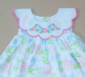 Conjunto de Vestido de Verano para Bebé Niña, Top sin Mangas con Cuello Peter Pan y Bordado Floral, con Braguitas Rosas - Product Image 6