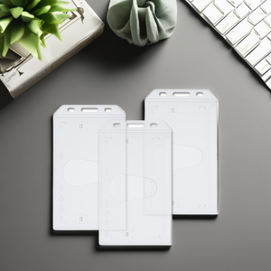 Porta Tarjetas de Identificación Vertical Esmerilado de Plástico Duro para Una Tarjeta - Product Image 3