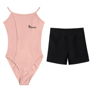 Custom Women's Sleeveless <b>Gymnastic</b> <b>Leotard</b> <b>With</b> <b>Shorts</b> Dancewear Set Stage Performance Wear - Product Image 3