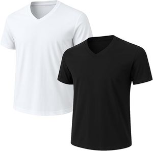 Camiseta de Manga Corta para Hombre, Cuello en V, de Poliéster/Algodón, con Estampado Serigrafiado, Antiarrugas, Ecológica, Transpirable, Ligera y de Secado Rápido - Product Image 5