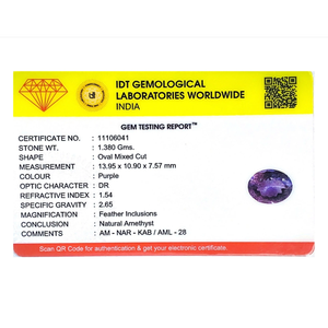 Loose 6.9 Carat Oval Cut Amethyst Gemstone for Fine Jewelry - Product Image 4